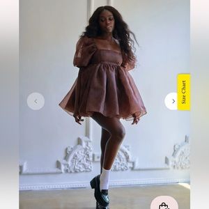 Selkie Chocolate Lace Puff Dress NWT